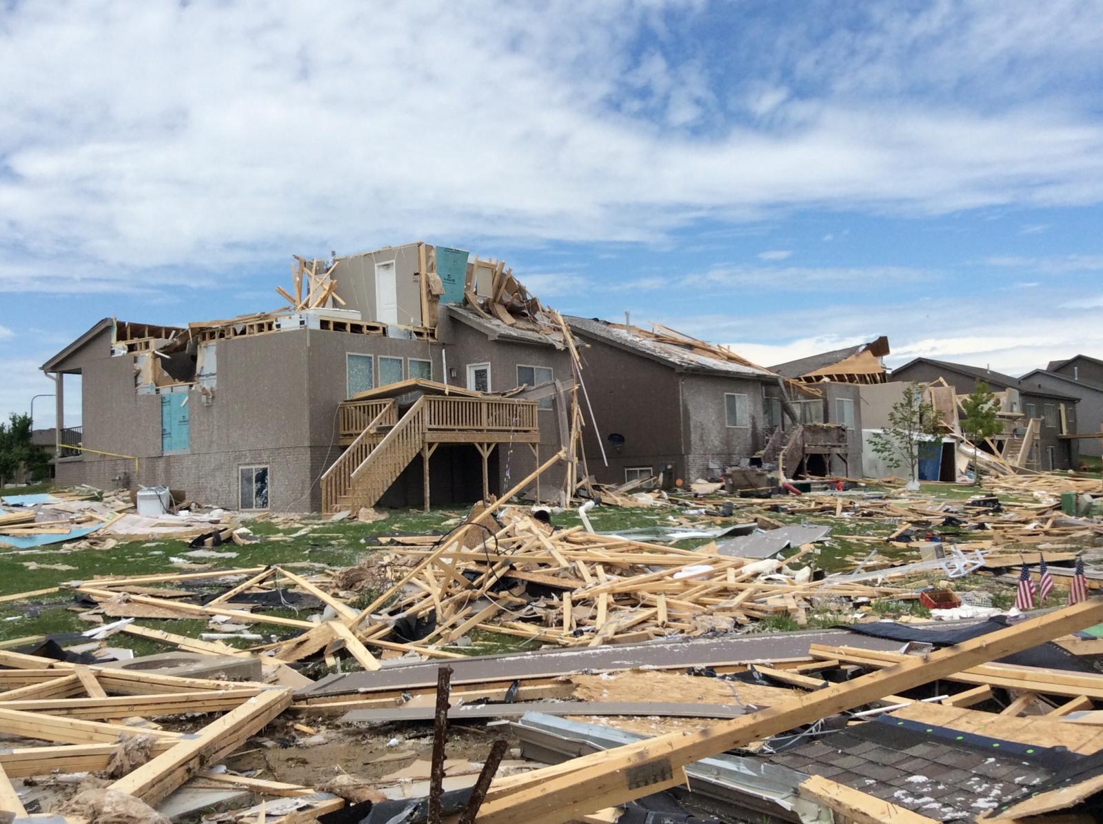 Damage in Bellevue from an EF-2 tornado (Courtesy: NWS Omaha)