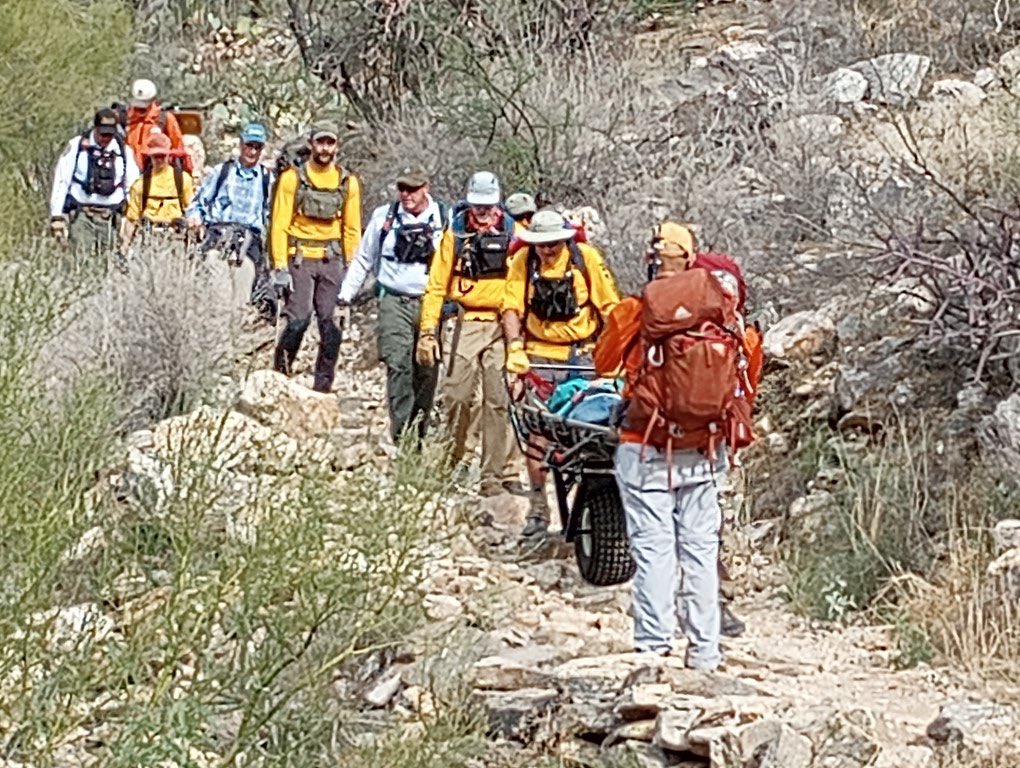 hiker rescue in Sabino Canyon