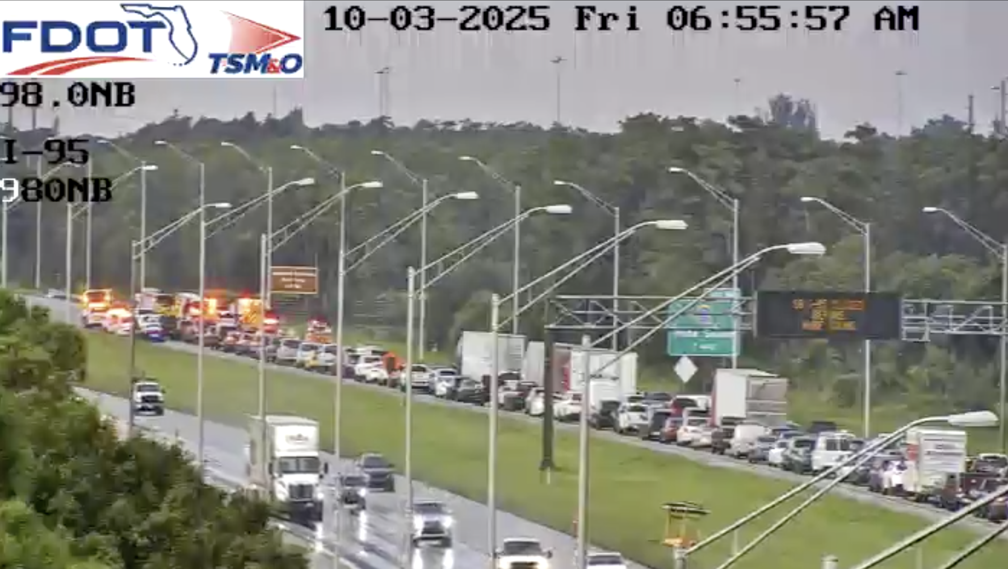 Overturned tractor-trailer shuts down all lanes of I-95 South in Martin ...