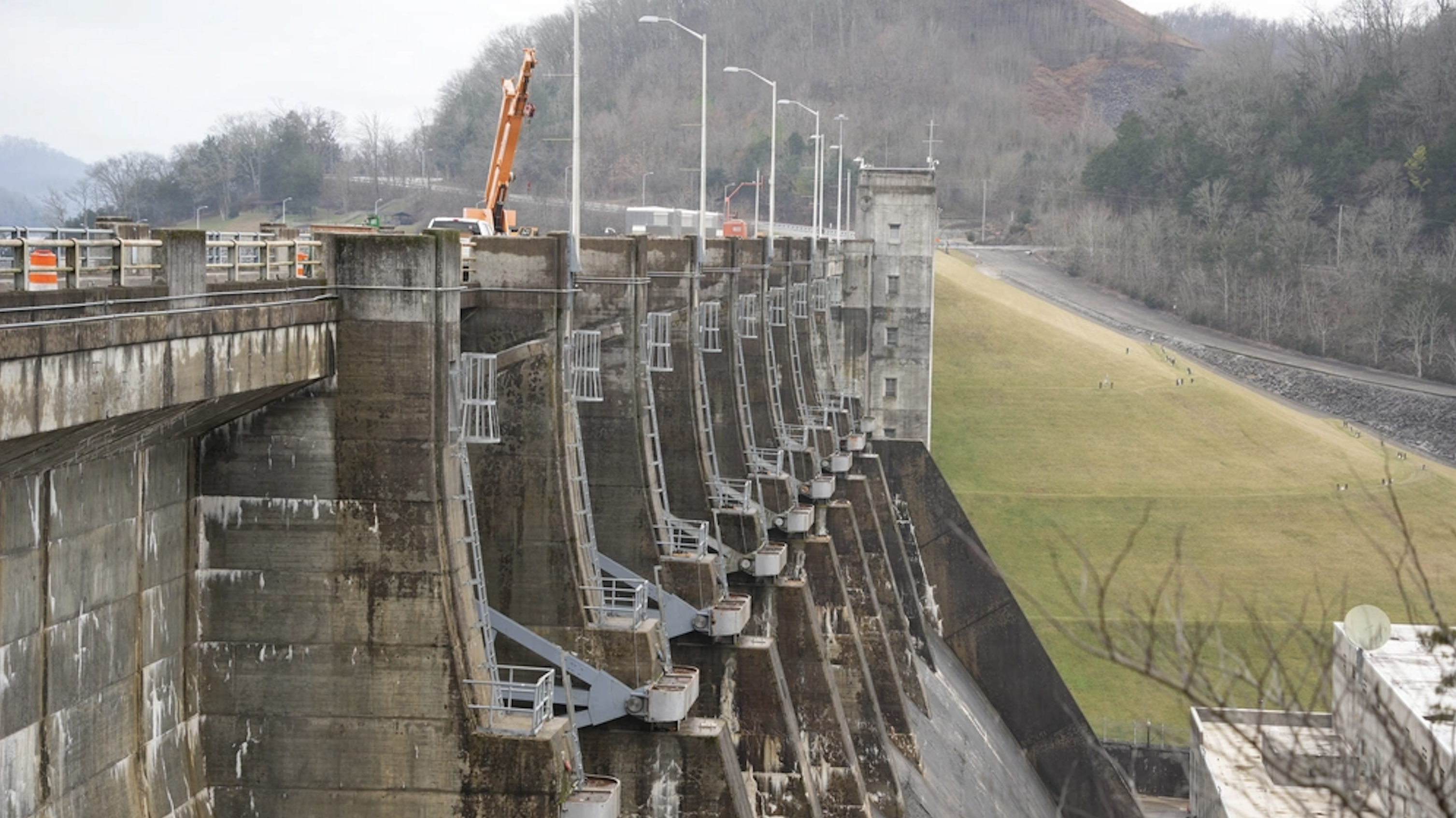 Center Hill Dam on the Caney Fork River in Lancaster, Tennessee