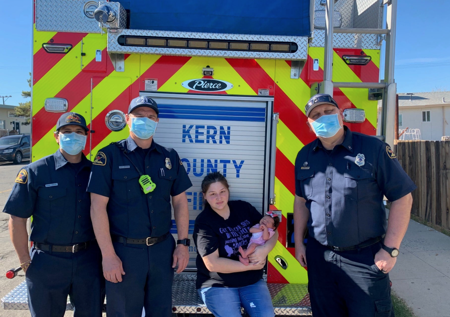 A group of Kern County firefighters and Hall Ambulance in Taft helped deliver a baby last Wednesday.