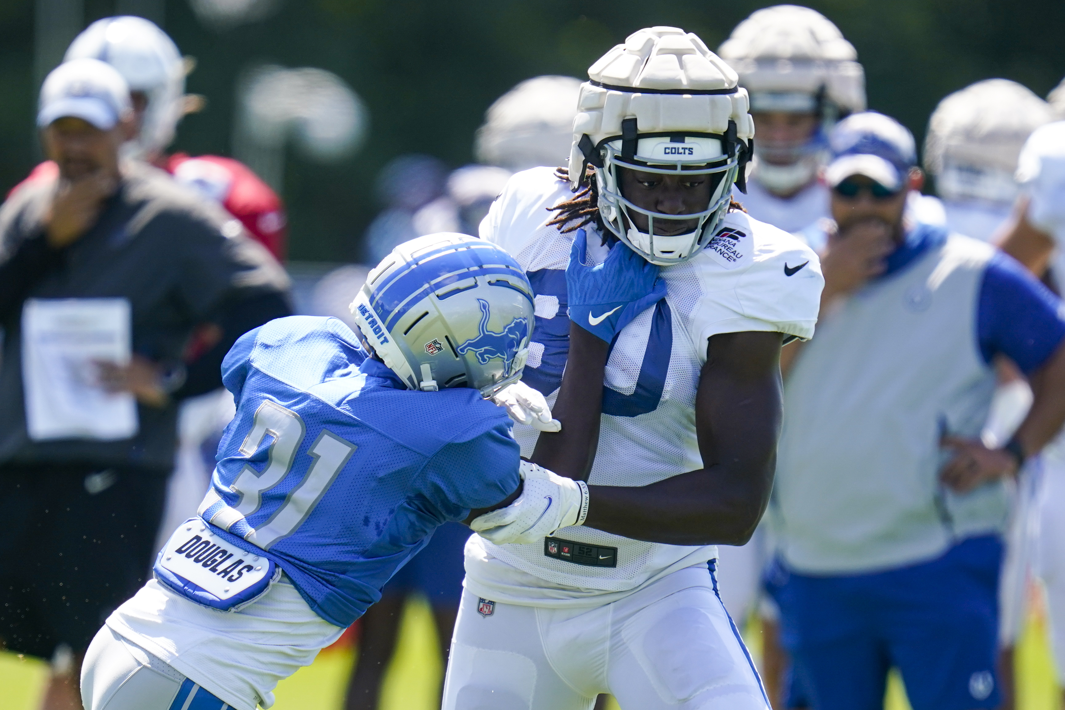 Kerby Joseph, Jelani Woods Lions Colts Training Camp Football