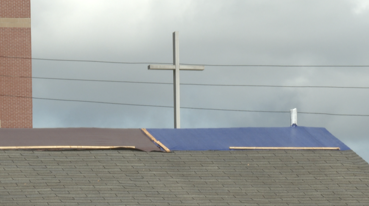 St Michael & All Angels Church suffered damage from recent storms 