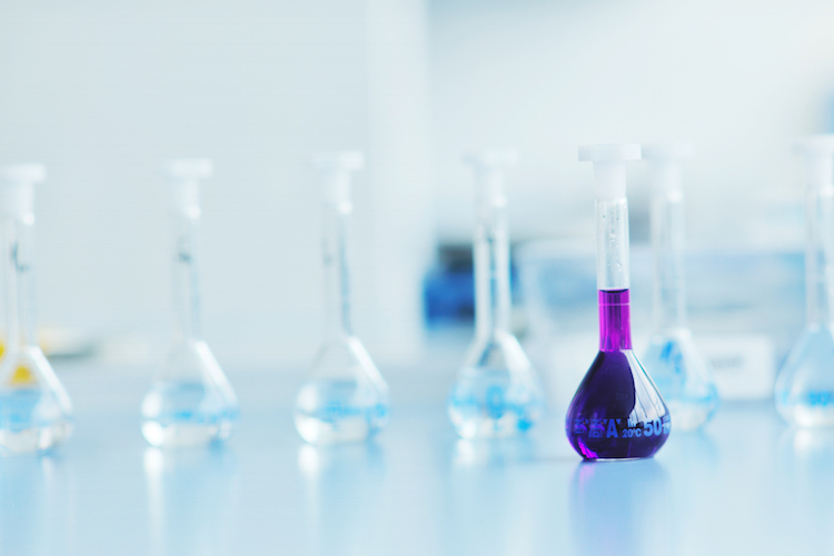 test tubes in bright modern labaratory