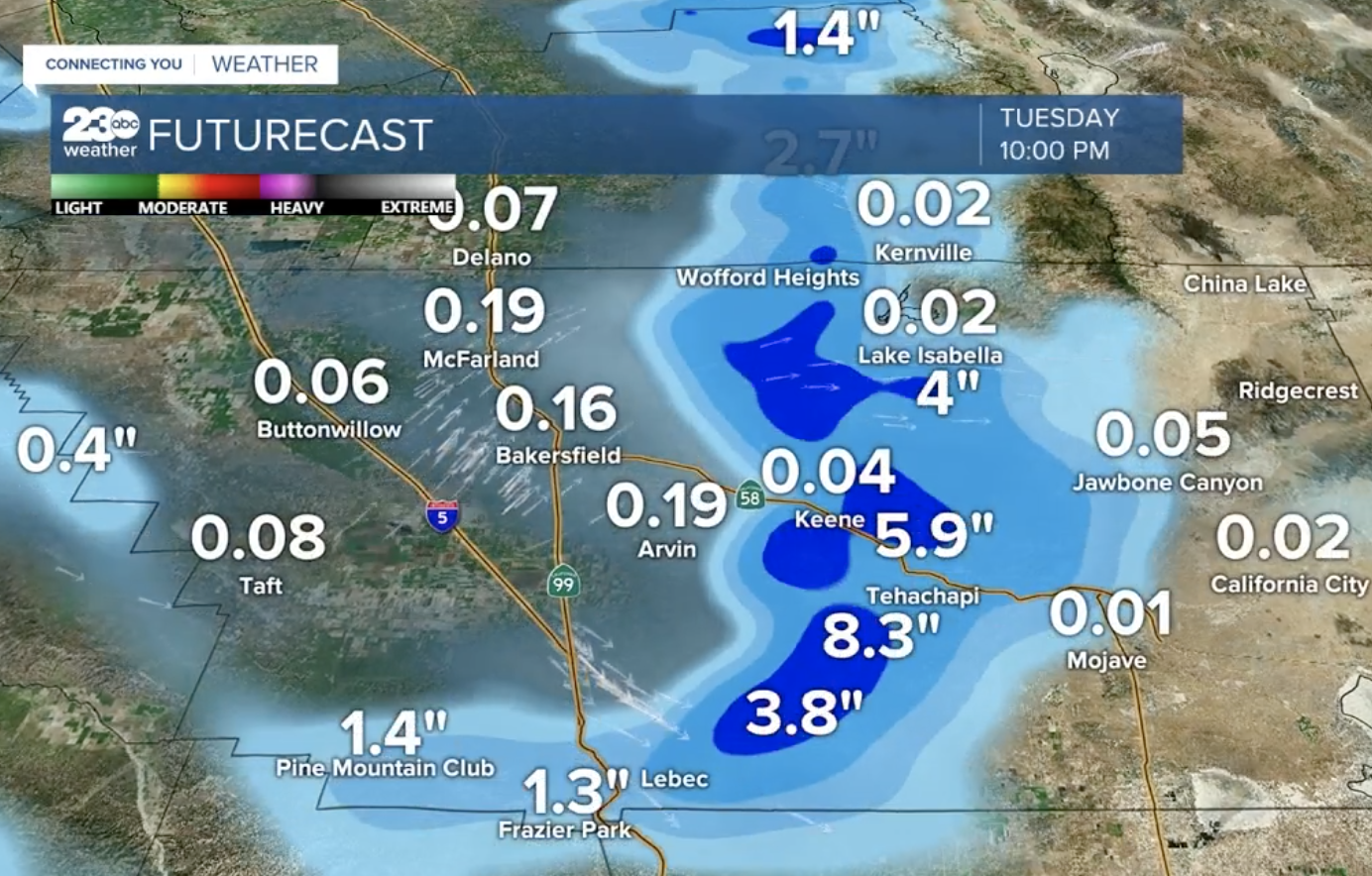 Forecast for Monday Feb. 21