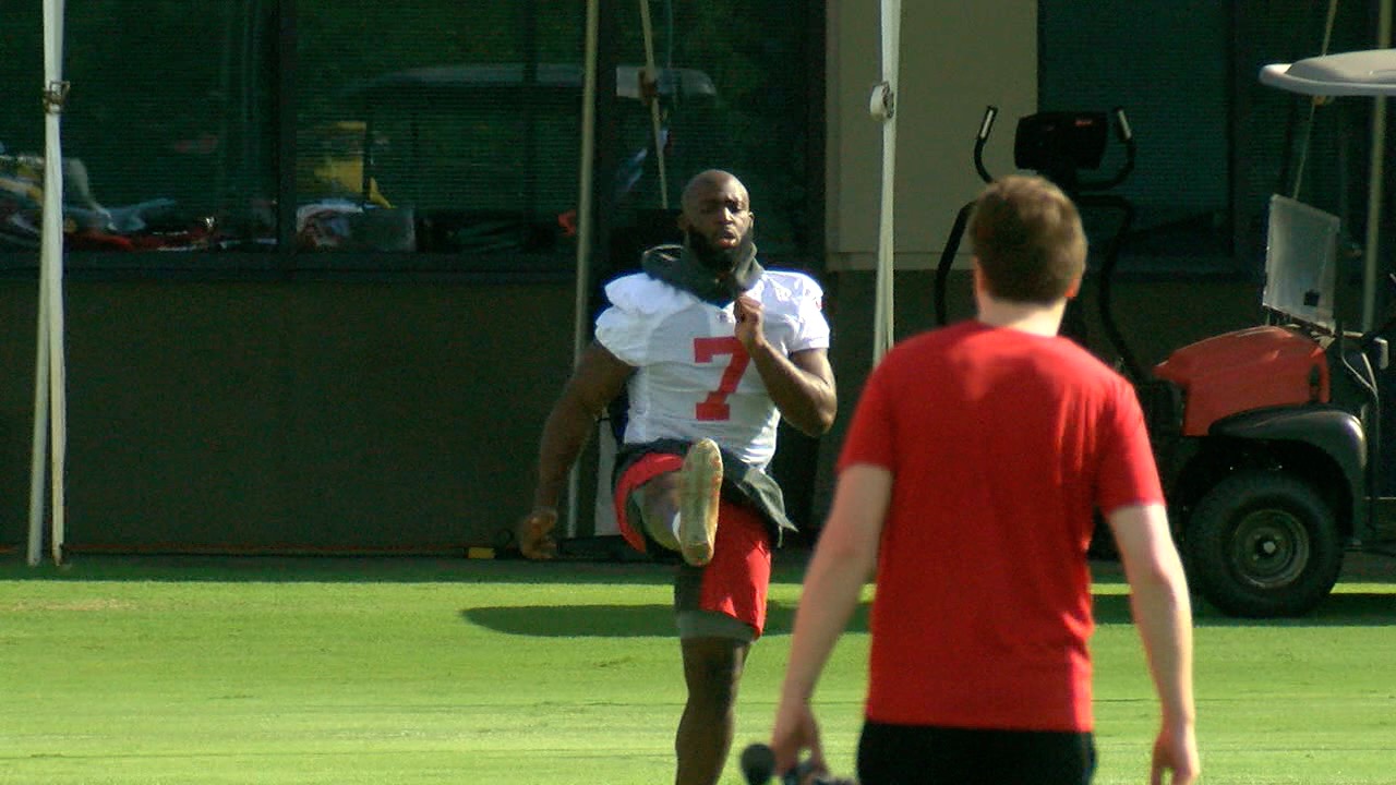 Tampa Bay Buccaneers players and coaches at a June 8 mandatory minicamp