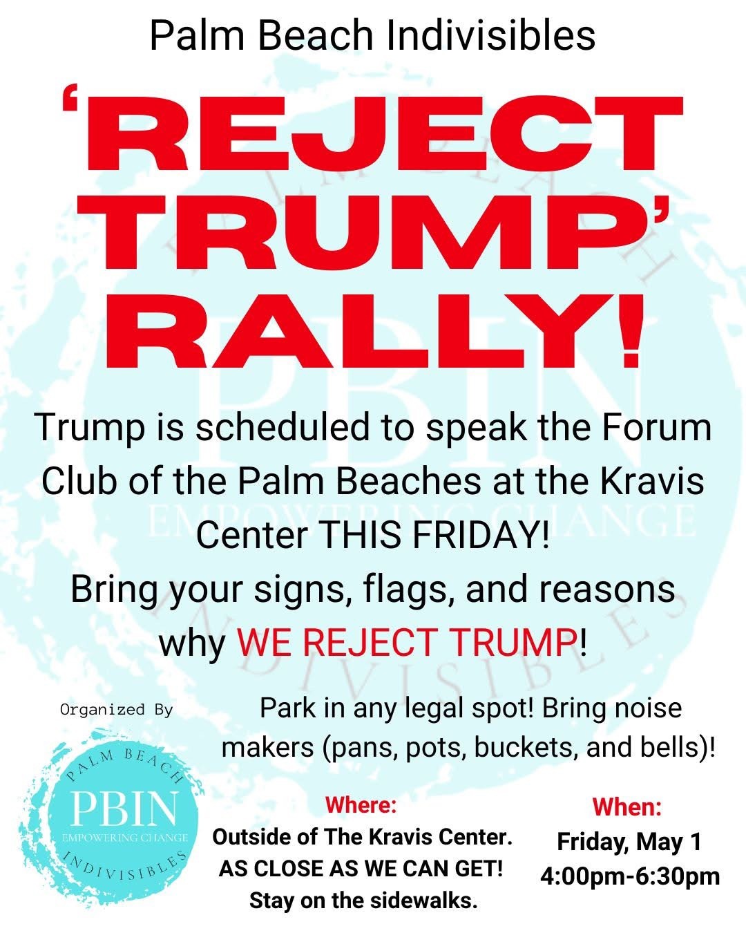 'Reject Trump' rally held outside Kravis Center in West Palm Beach ahead of Trump appearance