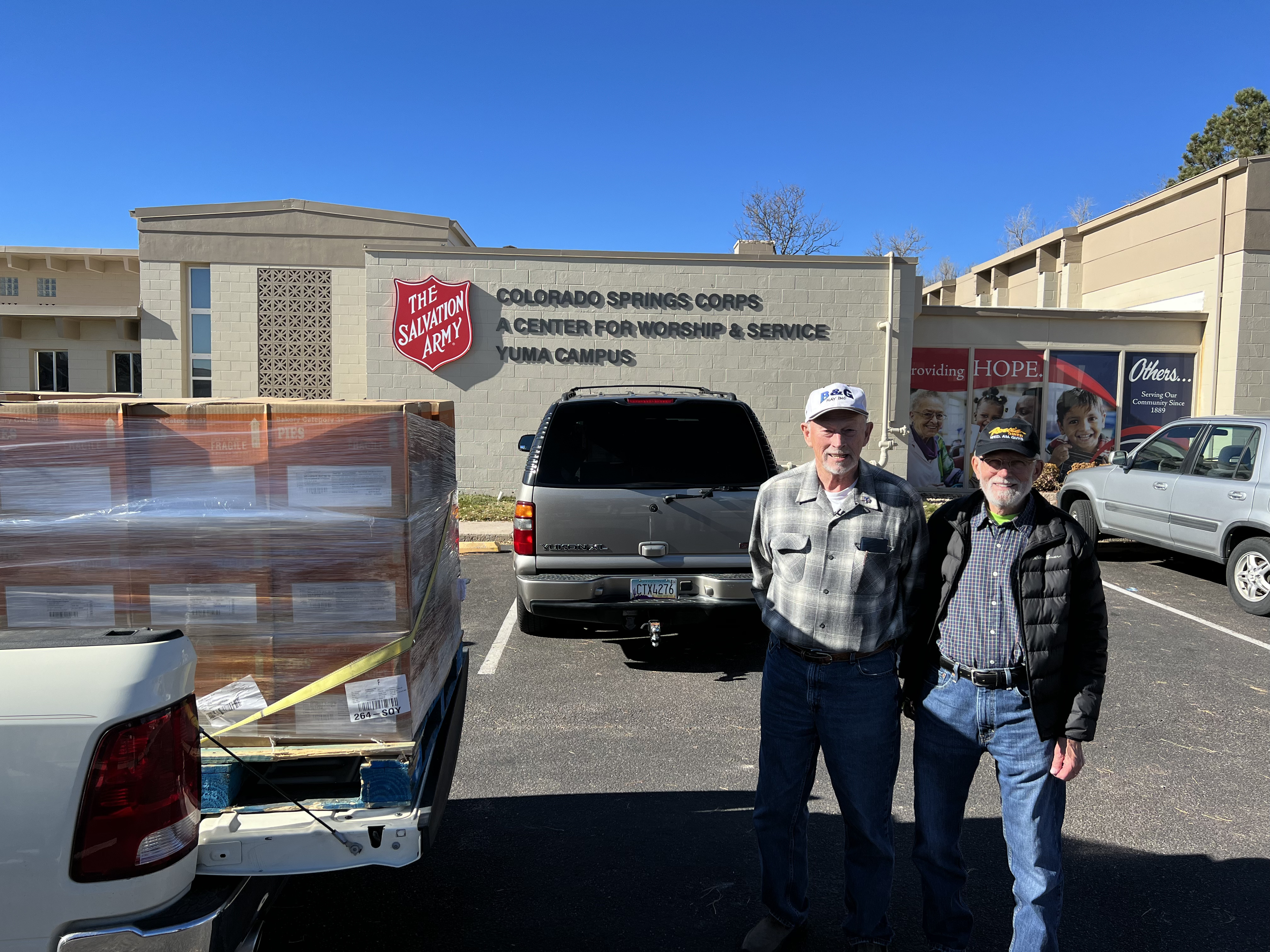 Salvation Army Thanksgiving pie donation