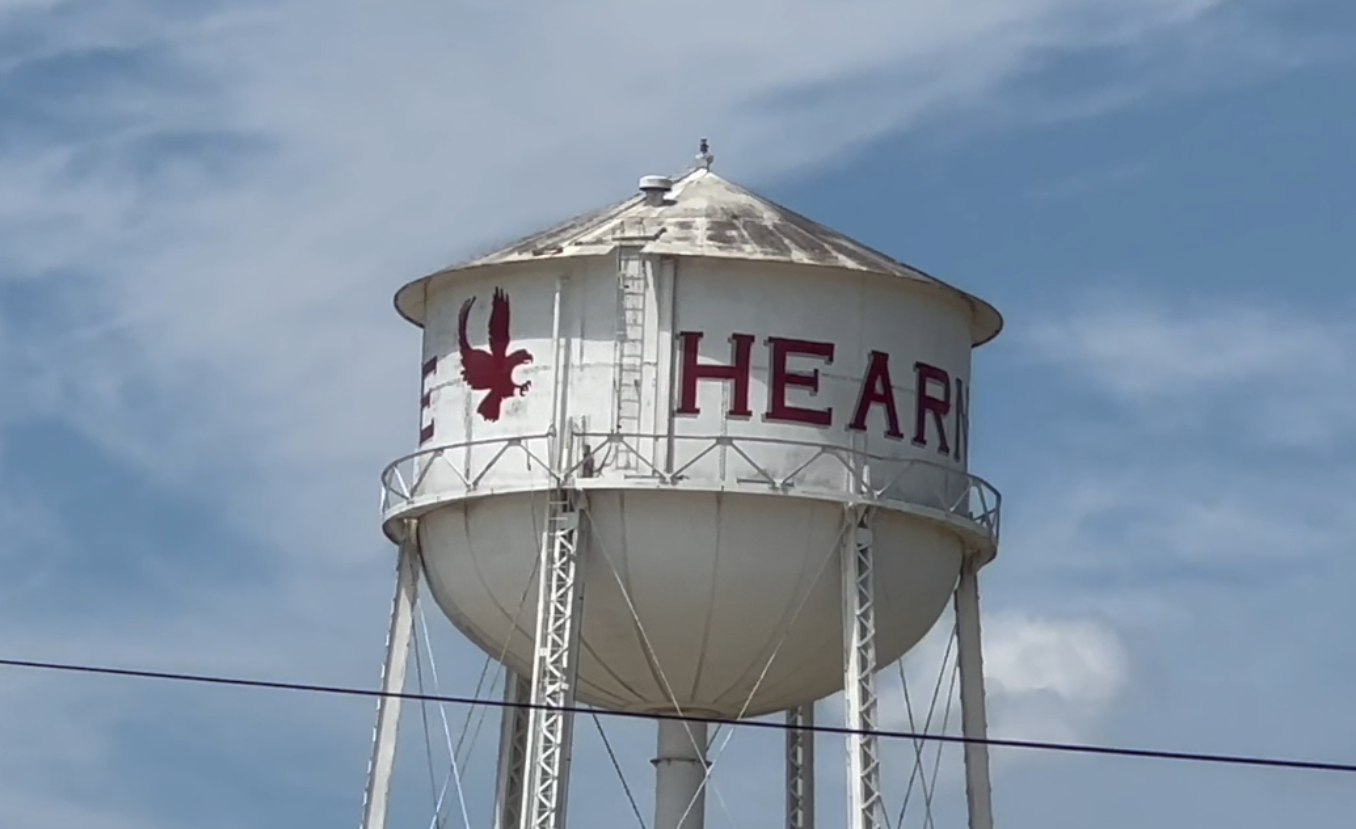 City of Hearne water tower close up