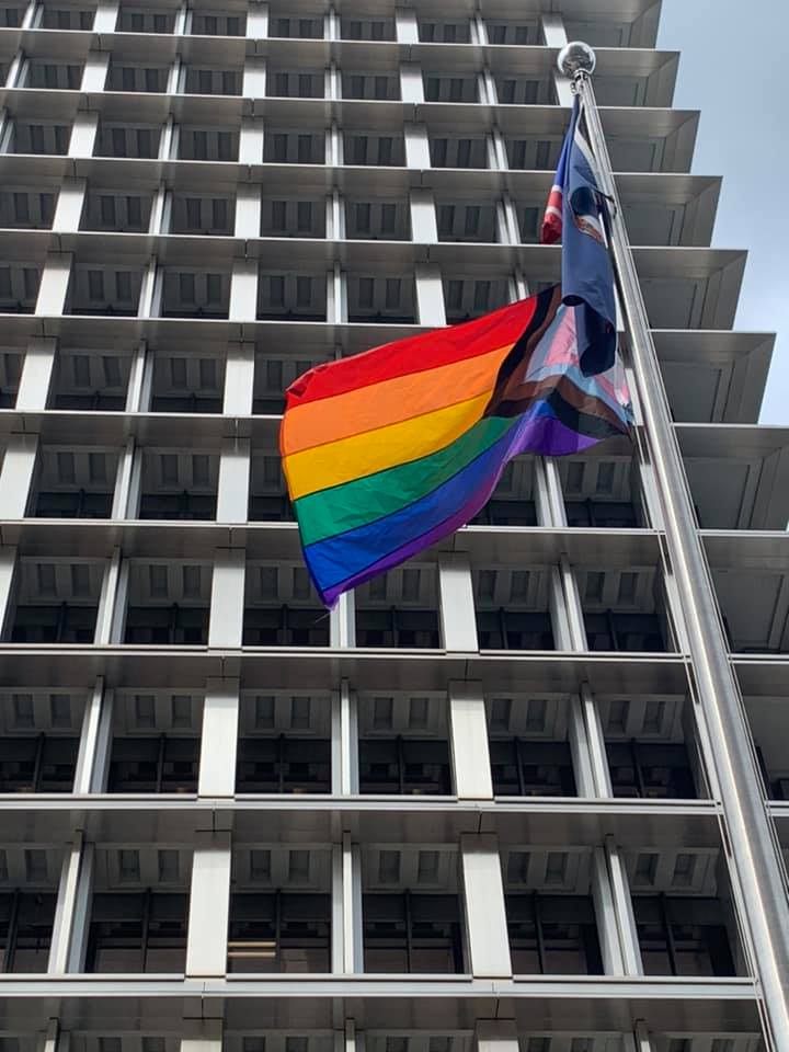 'Progress Flag' raised in honor of LGBTQ Pride Month