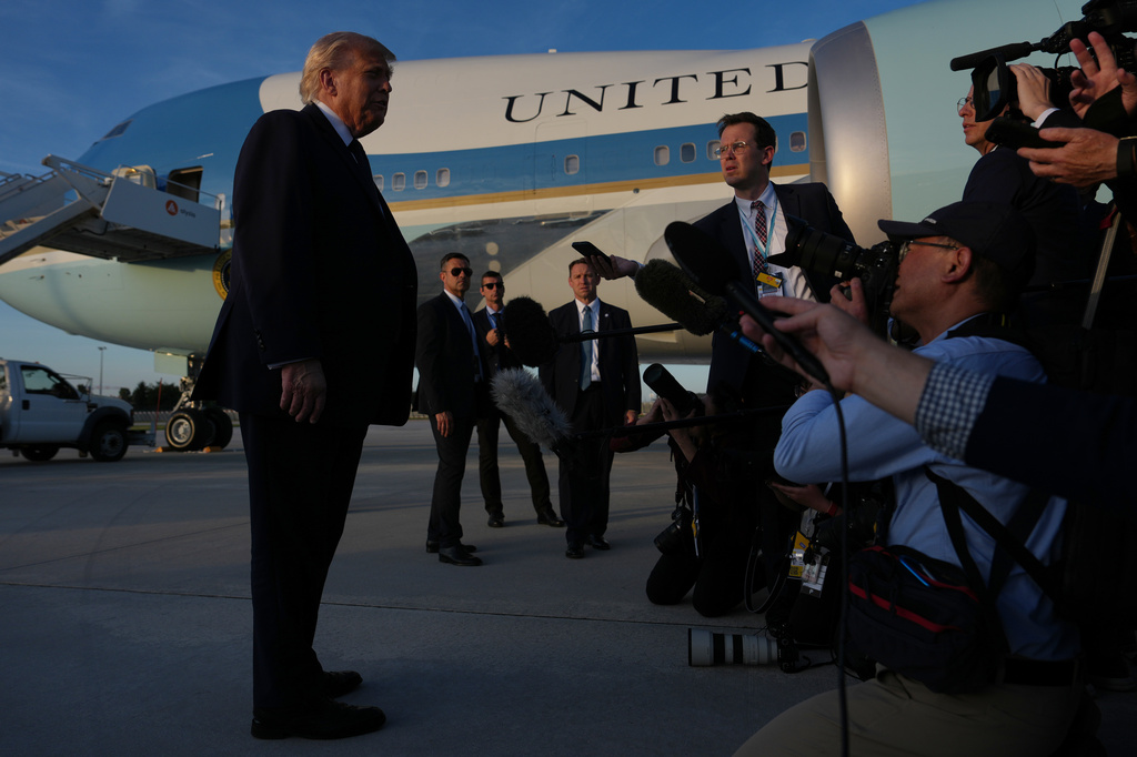 Trump outside of Air Force One