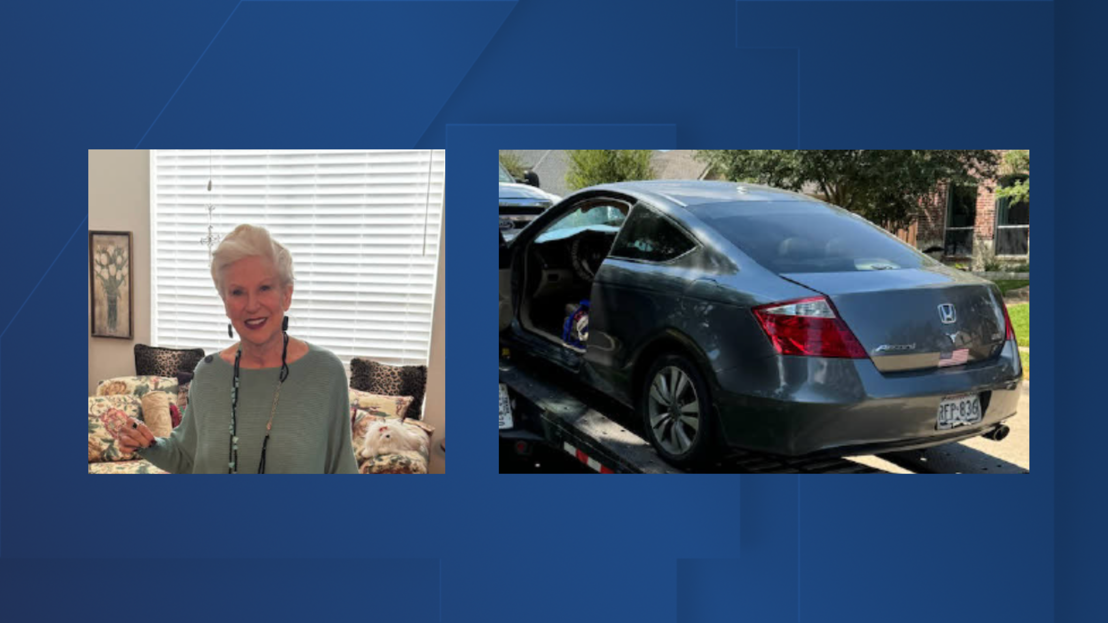 Jerry McConnell and her grey 2009 Honda Accord