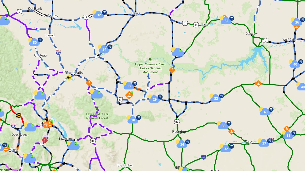 MDT Road Conditions (Sunday, October 23, 2022)