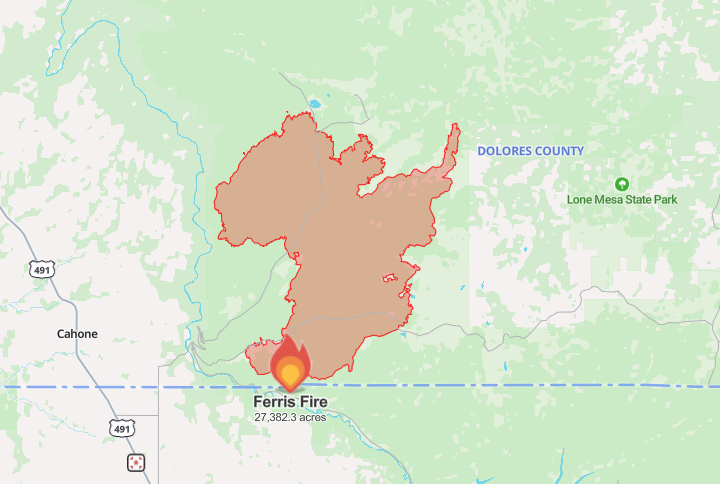 Wildfire perimeter map