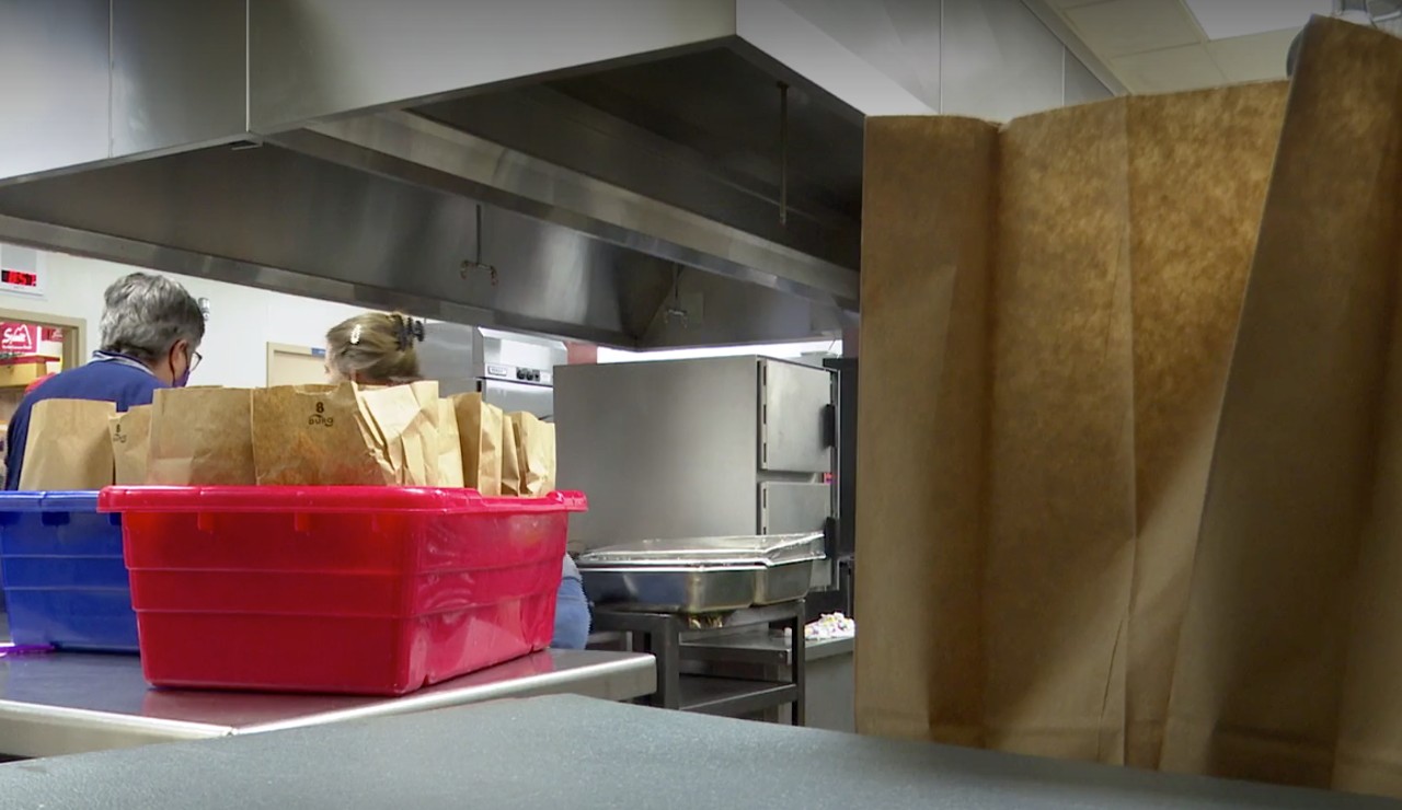 Sack lunches kitchen