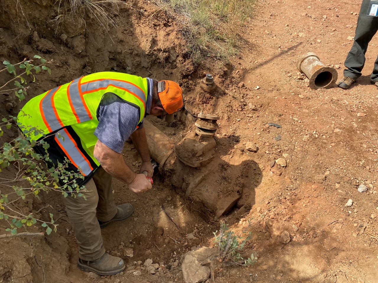 Crews Repairinng Main line in Manitou Springs