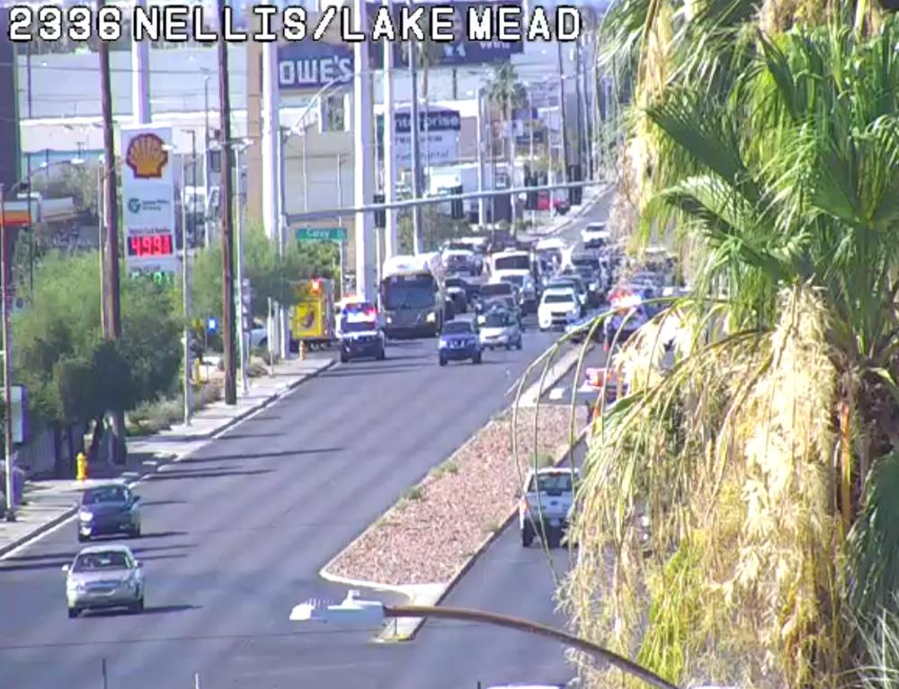 Crash on Carey Avenue near Nellis Boulevard