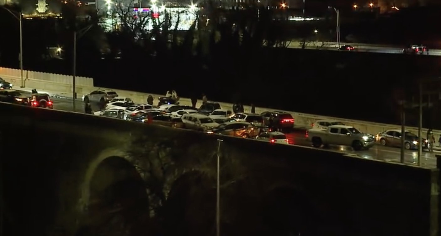 15+ CAR PILE UP: More than a dozen cars are caught in a pile up on 29th Street overpass over I-83 this evening, Sunday January 18 amid icy conditions. 