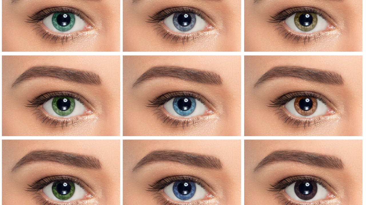 Eye colors in a grid.