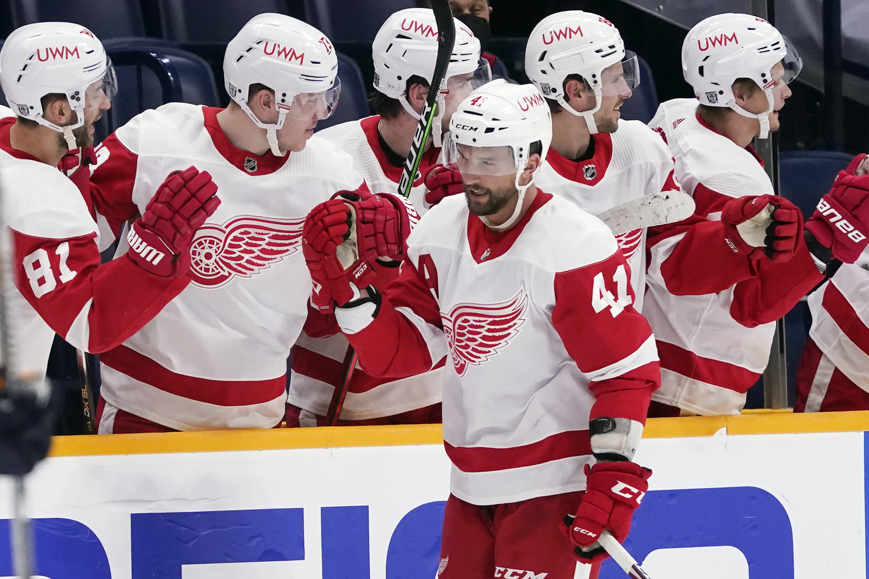 Luke Glendening Red Wings Predators Hockey