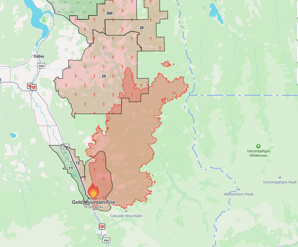 Wildfire perimeter map