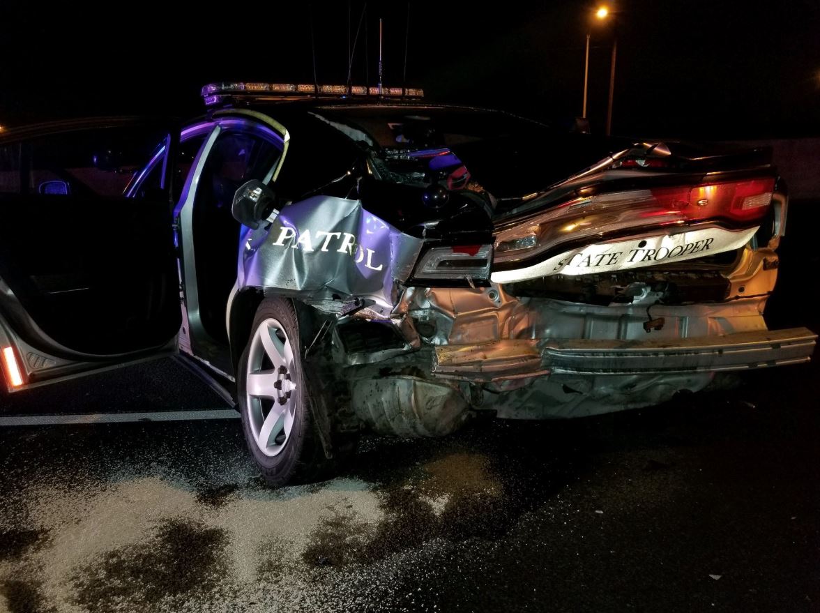 Damaged Colorado State Patrol Car