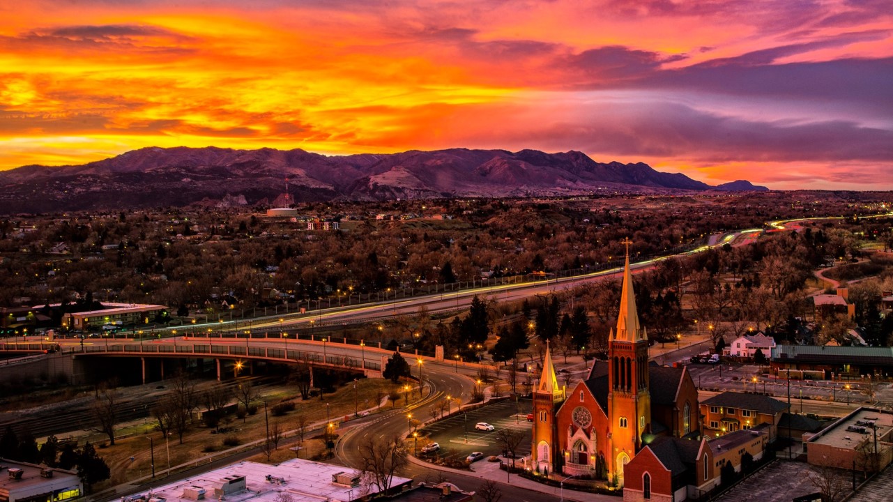 Gorgeous sunset over Colorado Springs