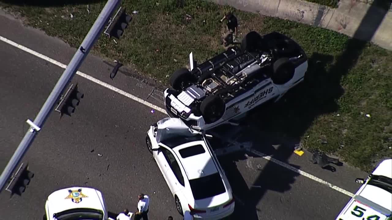 HCSO vehicle overturned