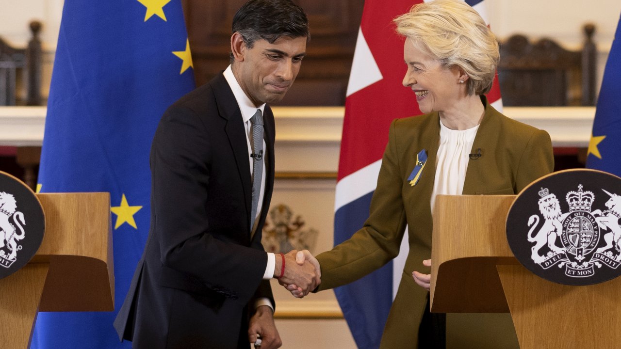 Britain's Prime Minister Rishi Sunak and EU Commission President Ursula von der Leyen