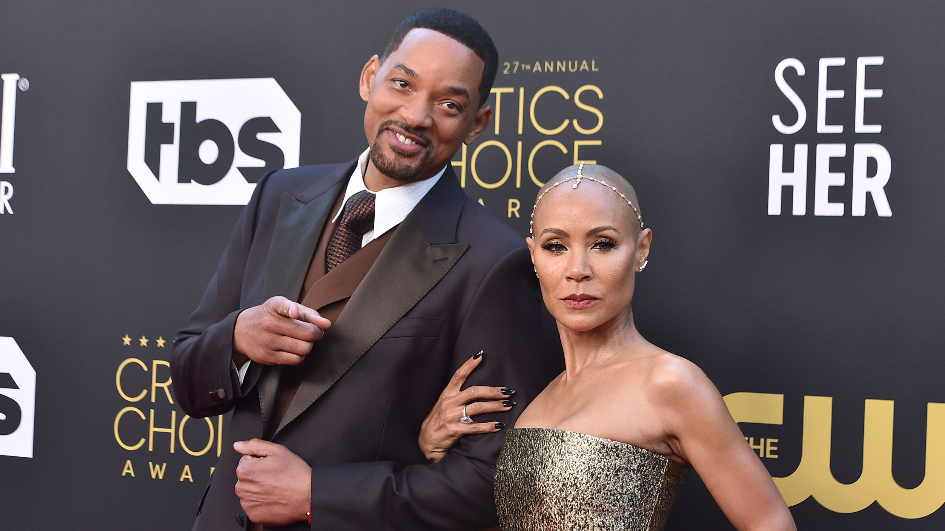 FILE - Will Smith, left, and Jada Pinkett Smith arrive at the 27th annual Critics Choice Awards in Los Angeles on March 13, 2022. Pinkett Smith and husband Will Smith have lived what she says are "completely separate lives" since 2016. Pinkett Smith made the revelation in an interview with Hoda Kotb. The prominent Hollywood couple married in 1997 and have addressed separations and marital troubles. But never this specifically.
