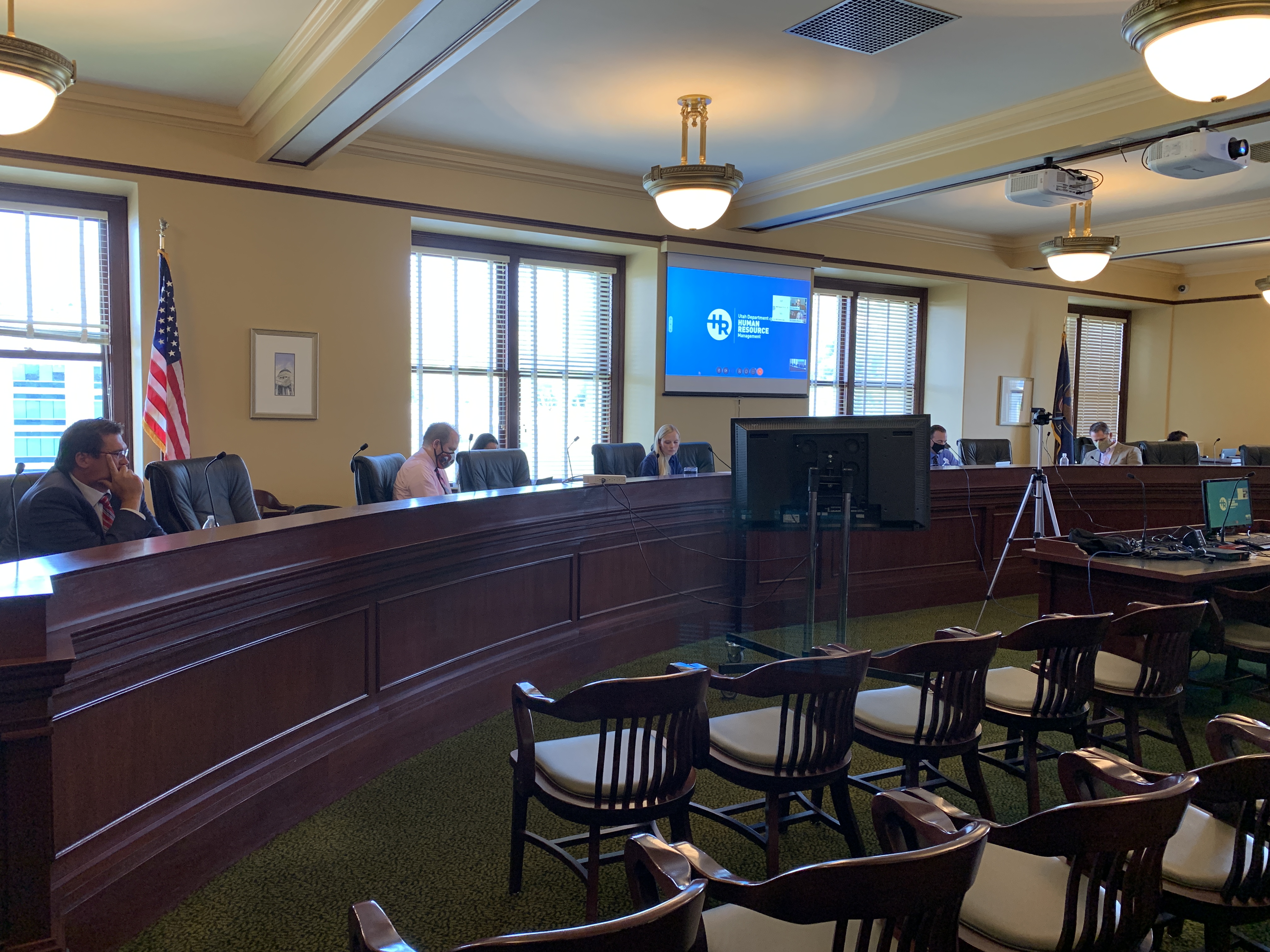 Utah State Legislature interim socially distant meeting
