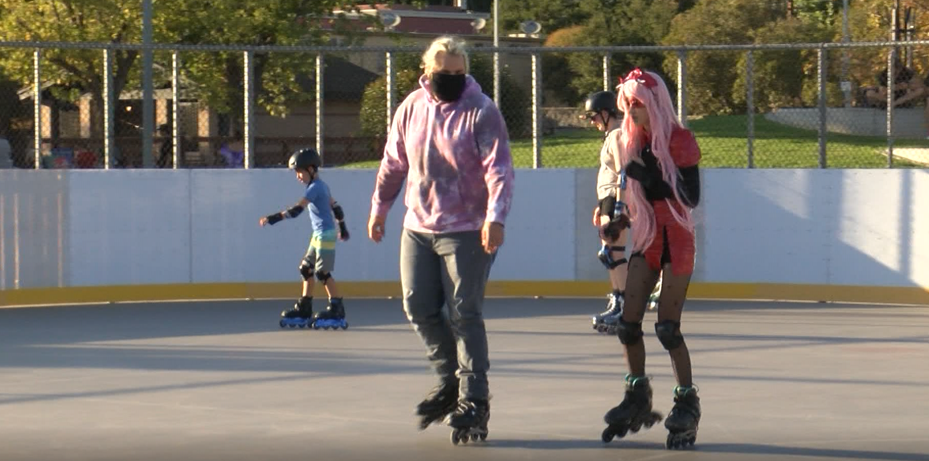 Attendees were encouraged to bring costumes and roller skates to the rink at Santa Rosa Park. 
