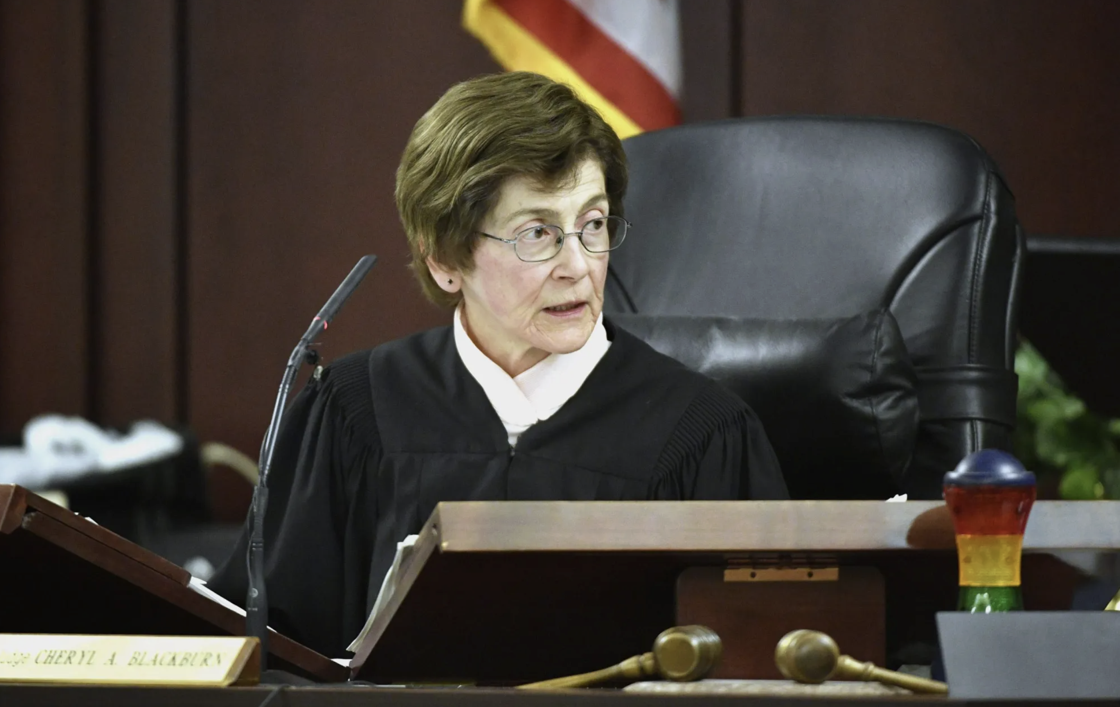 Judge Cheryl Blackburn listens to testimony during the sentencing phase of Emanuel Samson trial in 2019.