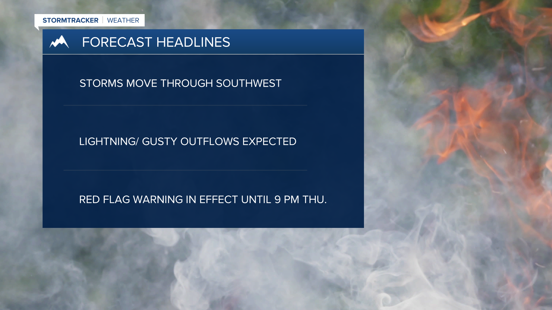 Red Flag warnings in effect until 9 pm Thursday