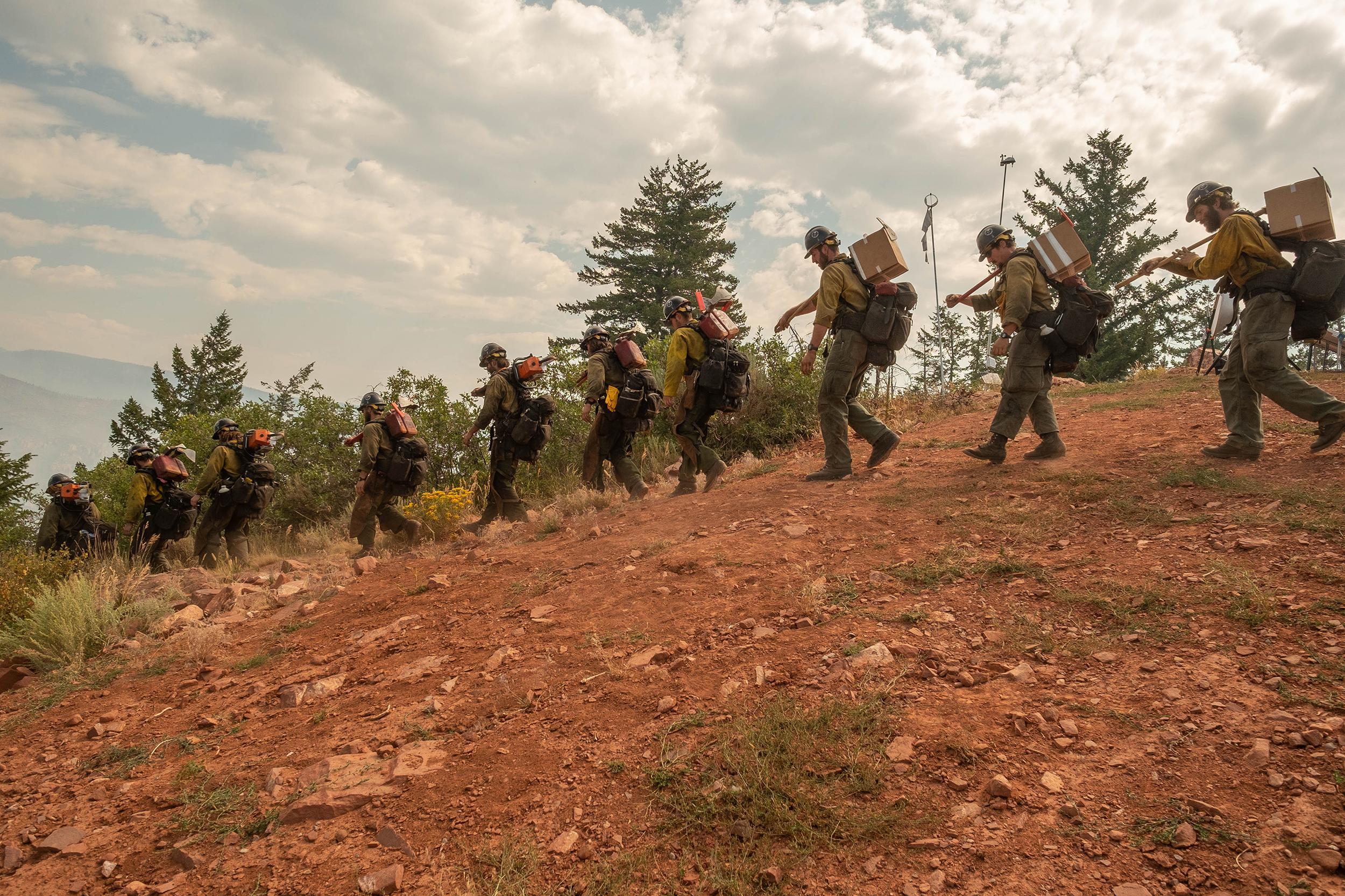Grizzly Creek Fire showing Ruby Mountain Hotshots_Aug. 21 2020