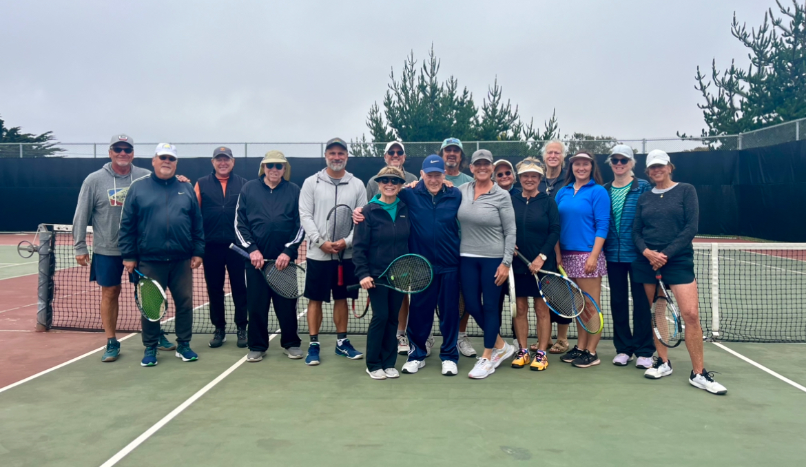 Morro Bay resident, Bill Newman, with his fellow tennis players. 