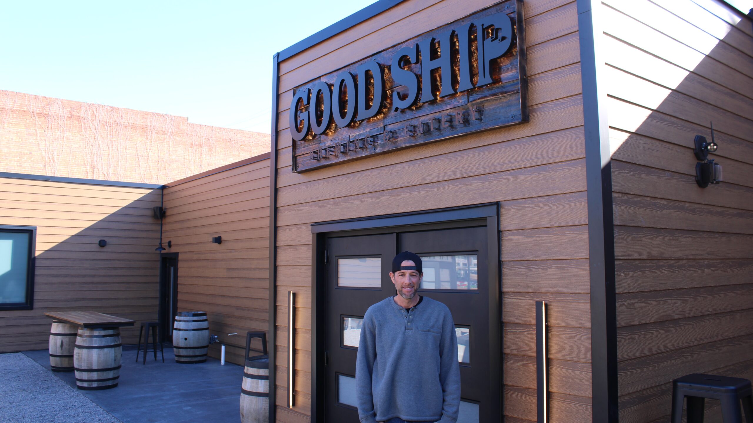 Donnie Barber outside Good Ship Brewing Co. in Hopewell, Va.
