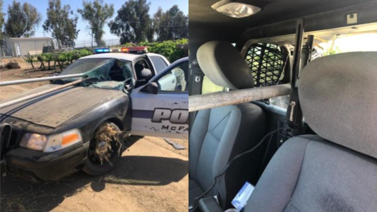 mcfarland cop car skewered