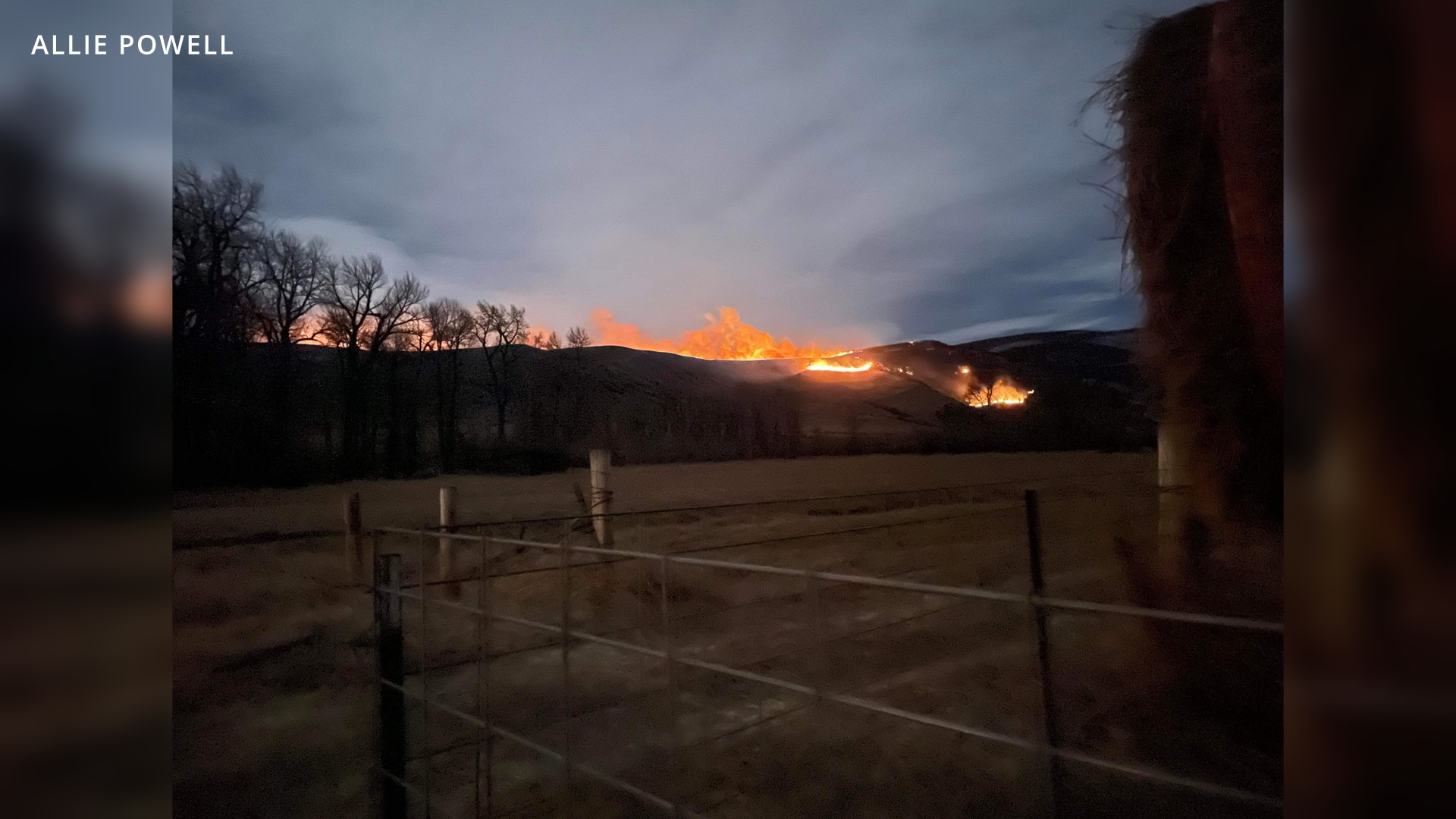 Photo from Allie Powell of the fire