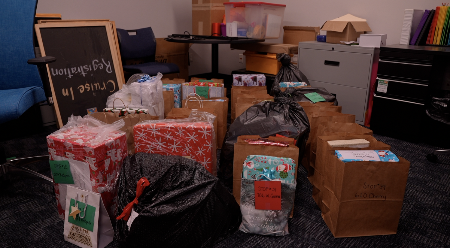 Children's Christmas presents at DeWitt City Hall, to be delivered Christmas Eve