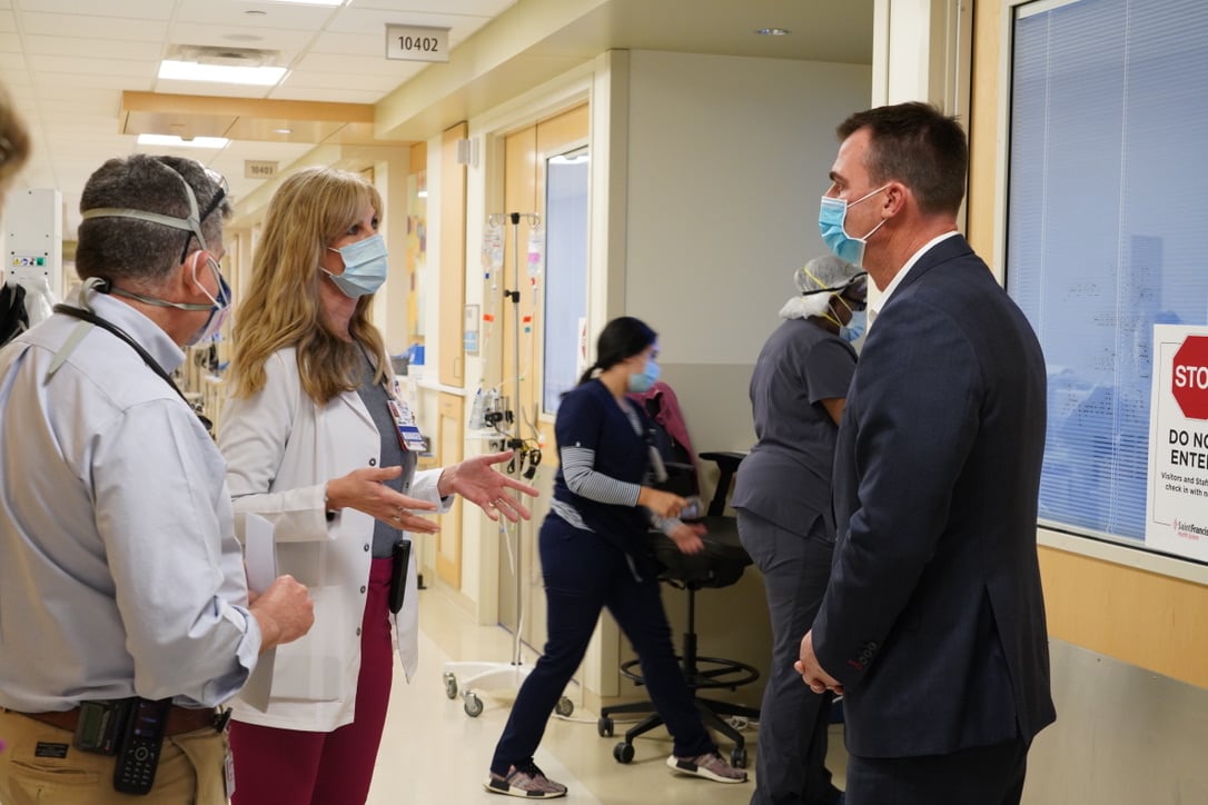 Stitt visits Saint Francis Health Systems amid pandemic