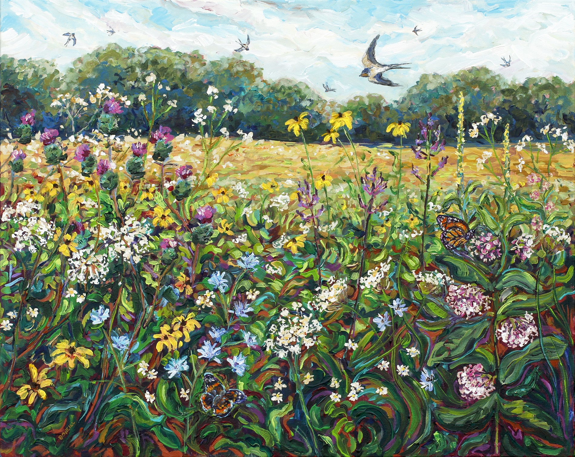 Wild Flower Field Painting