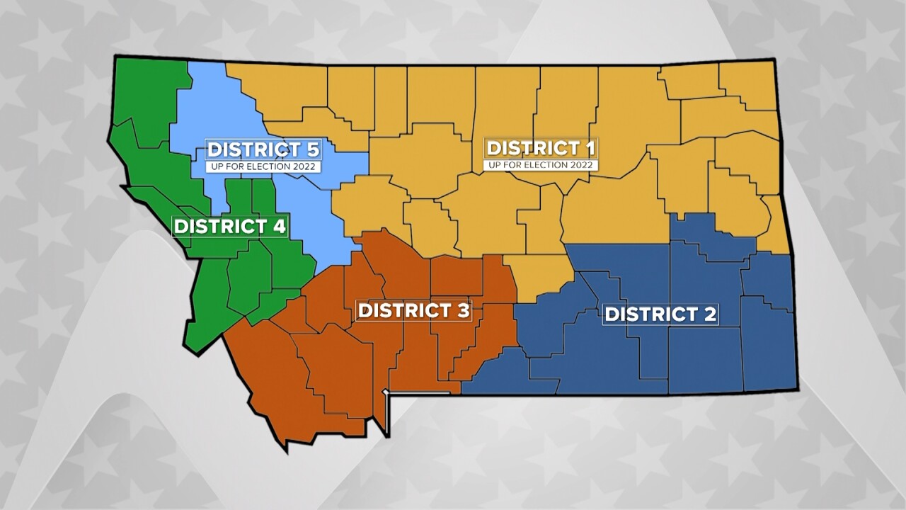 Montana Public Service Commission district map