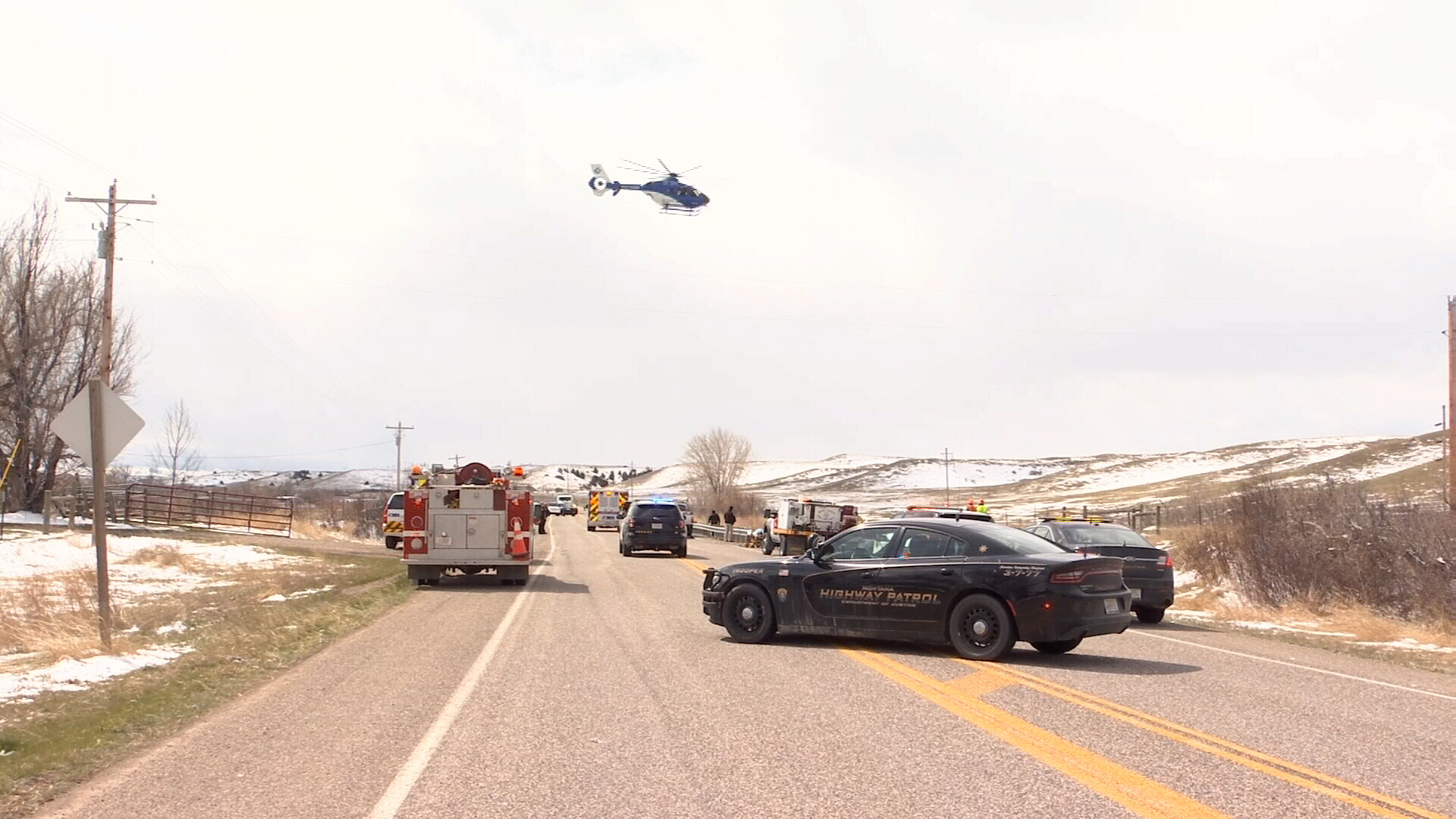 2 hospitalized after crash south of Billings