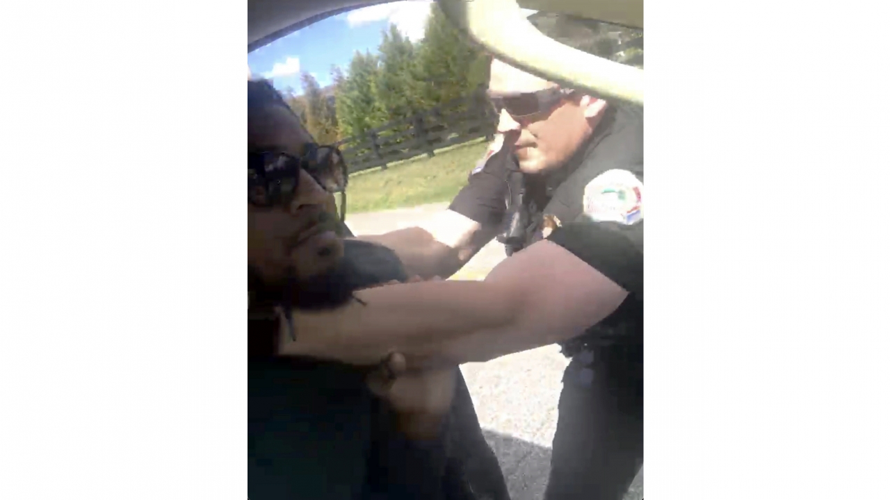 Image made from video shows officer before he fires his Taser on a Black man during a traffic stop