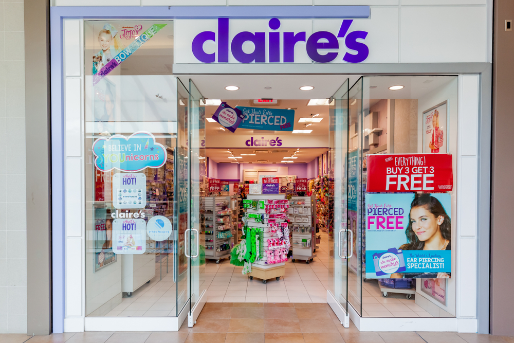 Claire's storefront in Fairview Mall in Toronto.