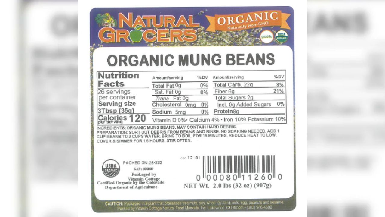 Natural Grocers Brand Organic 2-Pound Mung Beans