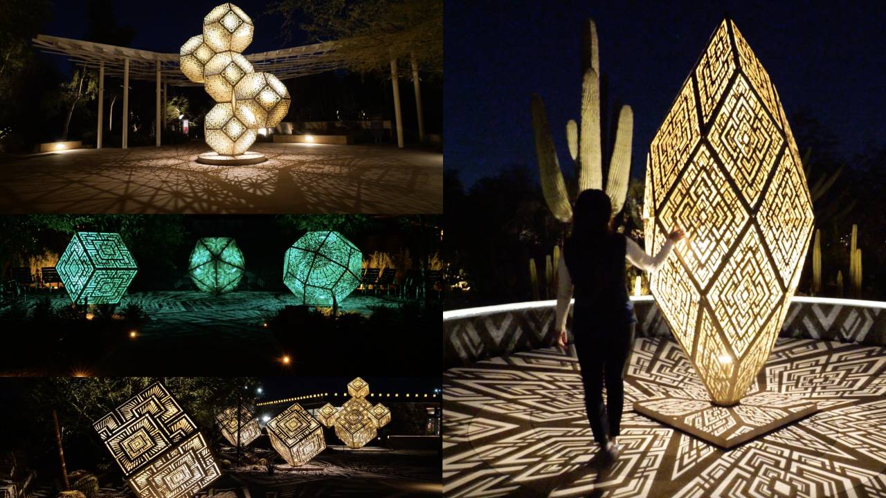 Desert Botanical Garden’s new exhibit 'Light Bloom’ combines nature’s beauty and geometry.