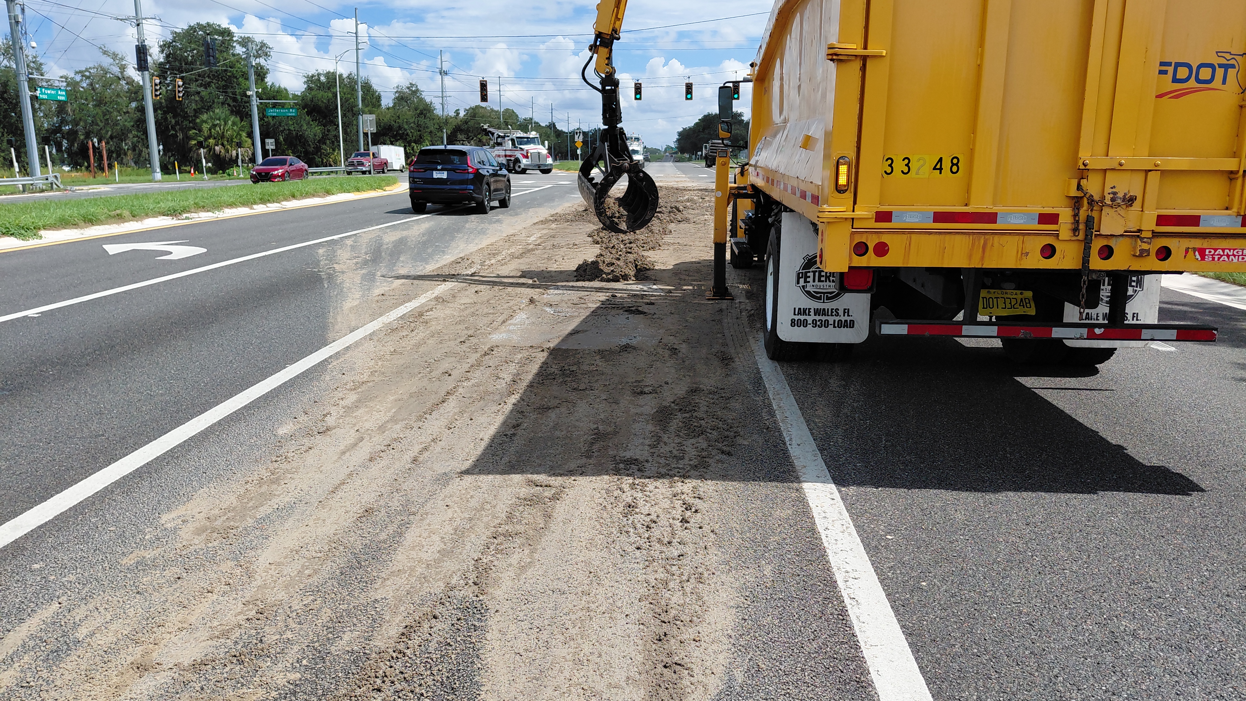 Dump truck dirt Folwer Avenue