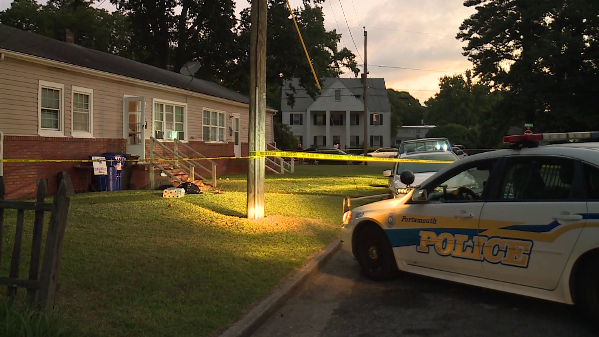 Police investigate a shooting on Jenkins Place in Portsmouth that killed a woman. July 25, 2022.